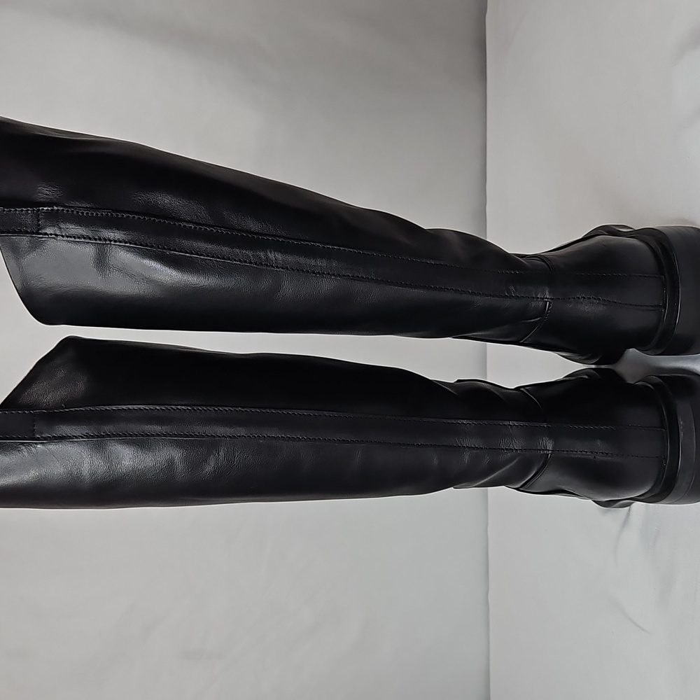 Steve Madden Gaige-Wide Calf Black Leather Riding Boots Size 8 - Picture 8 of 10